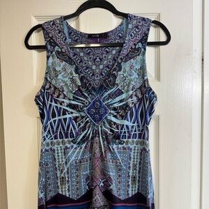 Apt. 9 jeweled paisley sleeveless blouse. Sm. EUC. 94% polyester 6% spandex